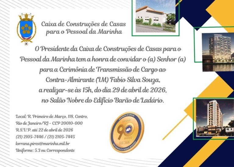 Contra-Almirante Fábio Silva Souza assume a Caixa de Construções de Casas para Pessoal da Marinha do Brasil