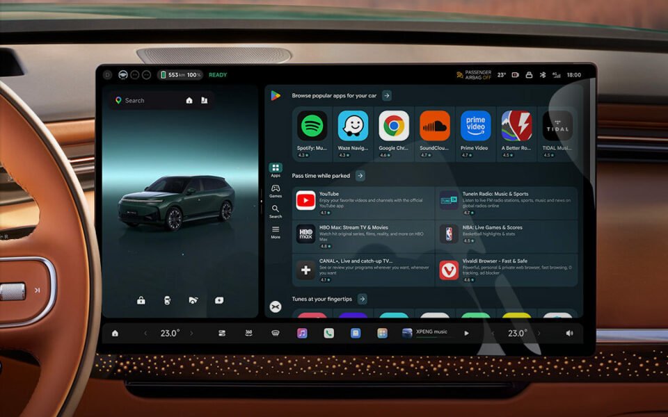 Xpeng integra Google Play nos cockpits inteligentes em parceria alargada com a Google
